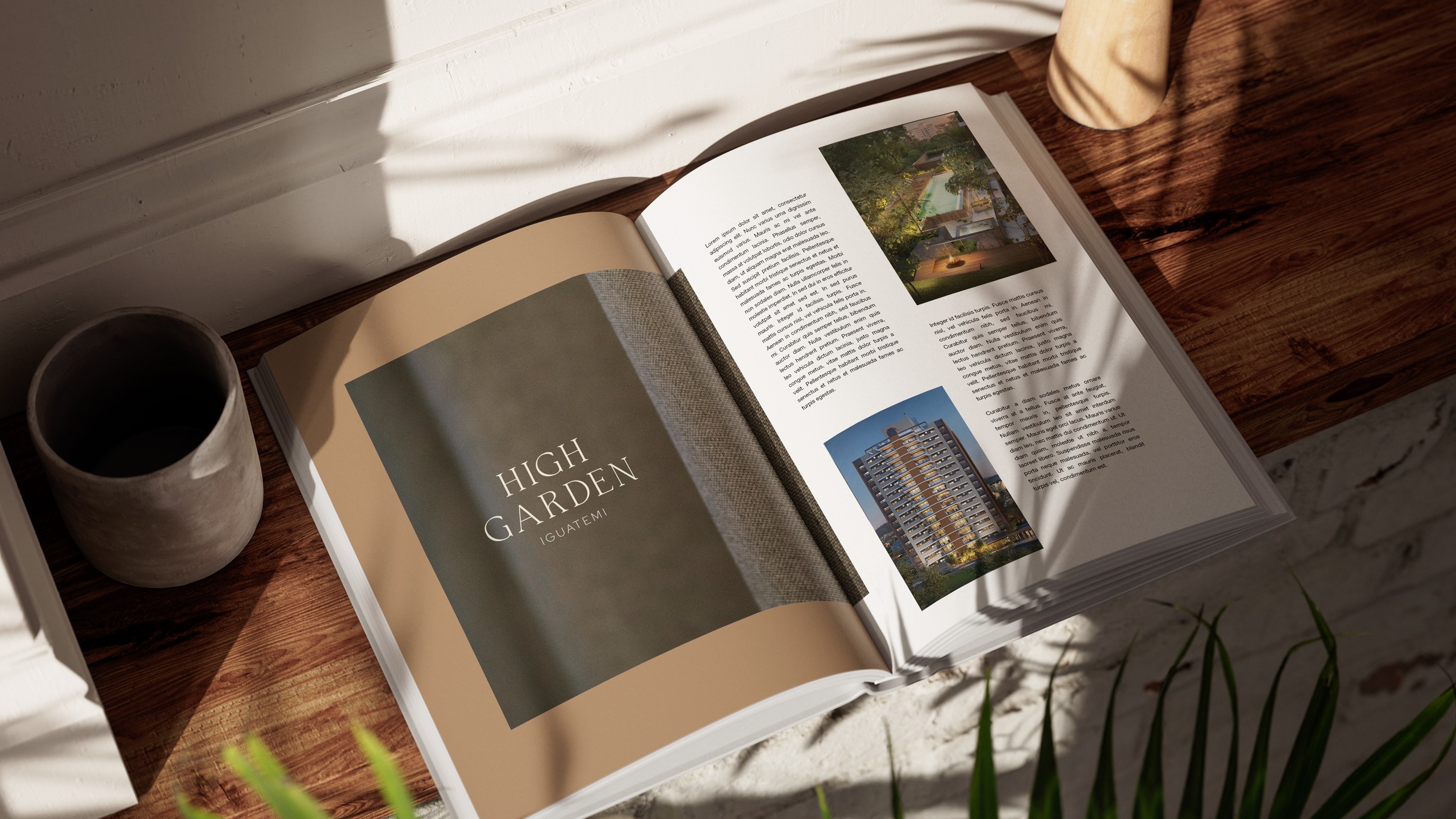 Stationery design of letterhead and business cards for the company Anders on top of a blurred photo of a house interior.